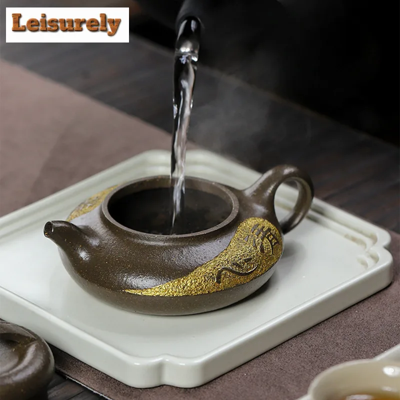 170ml Yixing Purple Clay Teapots Handmade Xiang Yuan Pot Raw Ore Green Section Mud Kettle With Filter Zisha Tea Set For Tea Gift