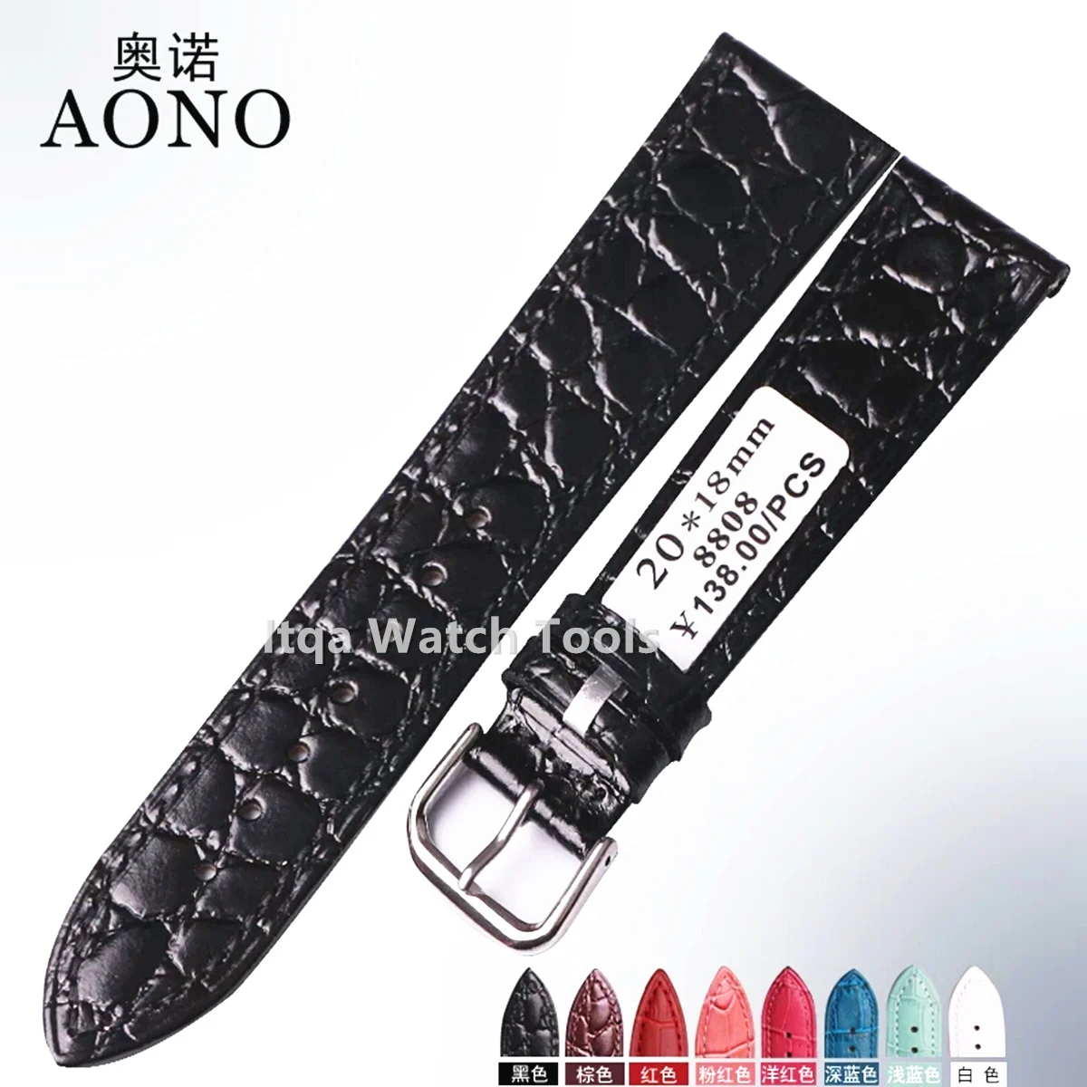 12-22mm Genuine Leather Watchband Soft Material Watch Band Wrist Strap With Silver Color Stainless Steel Buckle