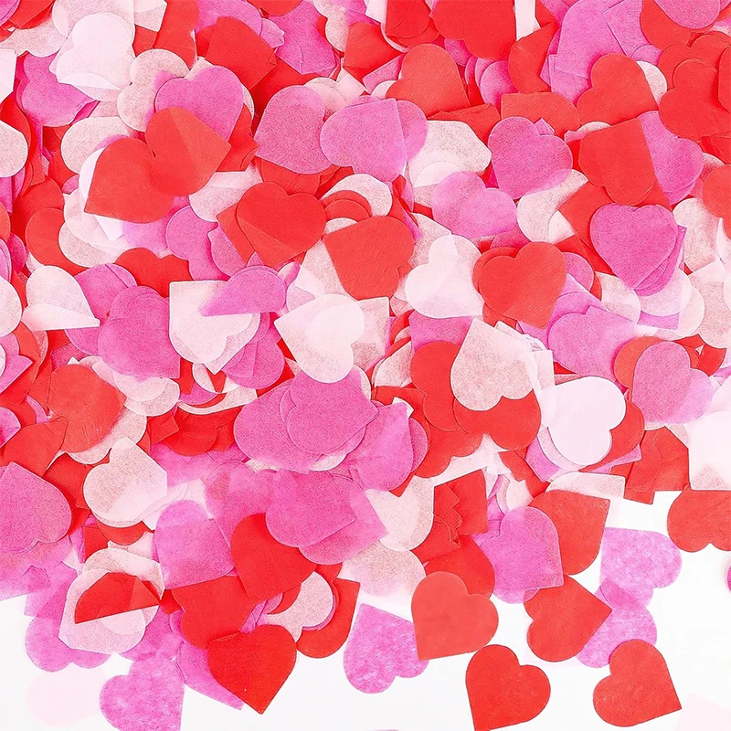 1200-12000 Stück herzförmige künstliche Blütenblätter aus Papier, Valentinstag, Tischdekoration, Hochzeit, Zuhause, Party, Dekoration, Wurfzubehör – Detail 1