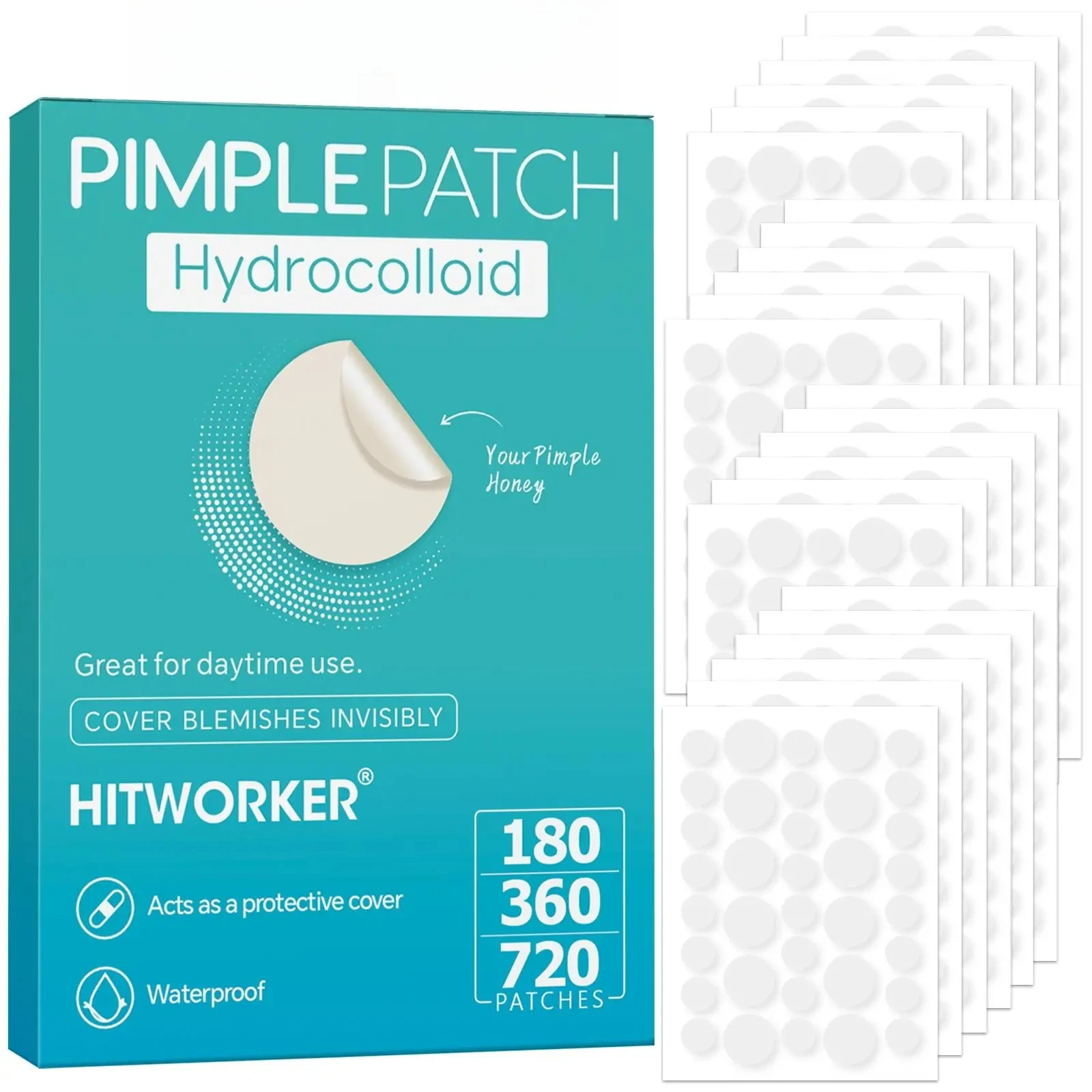 180/360/720 patches/box of hydrogel acne patches can effectively cover acne patches, suitable for both men and women