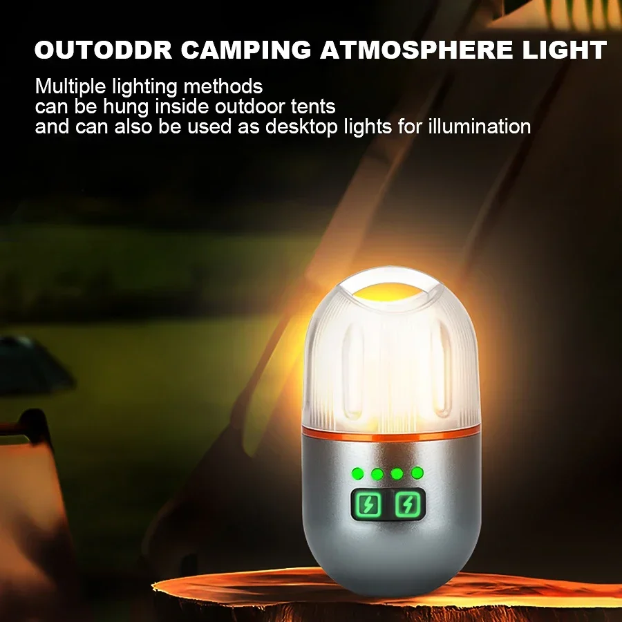 Description Picture 5 of itemMini Color 5-IN-1 LED Camping Light Rechargeable Flashlight Build in Battery COB Keychain Torch Tent Lamp