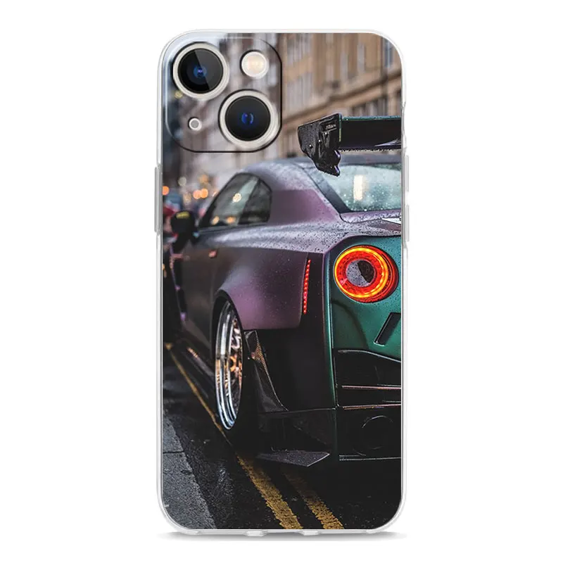 Luxury GTR Sport Car Clear Silicone Phone Case Cover