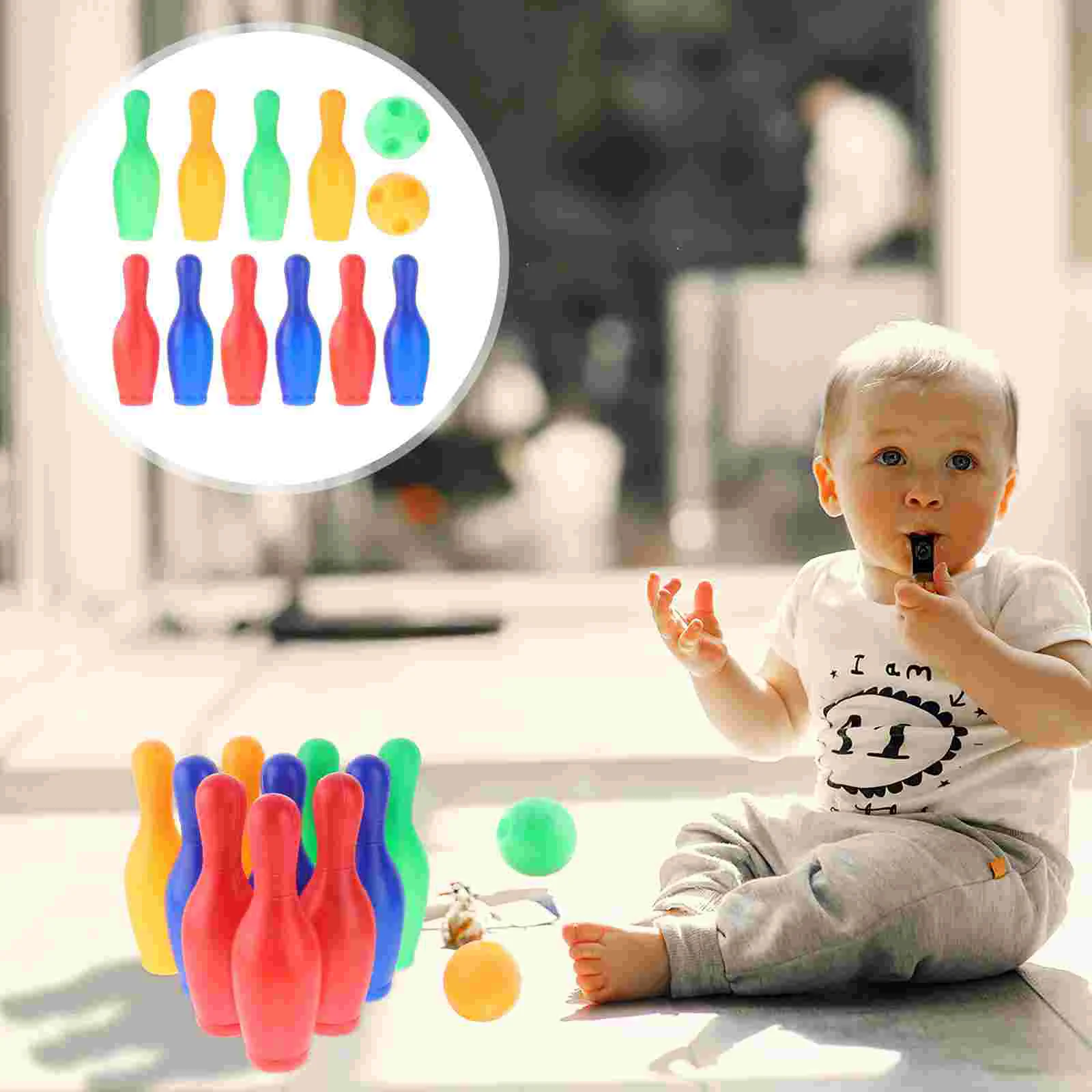 어린이 야외 볼링 공 장난감, 공 세트, 생일 선물, 플라스틱 유아 부모-자식 핀 