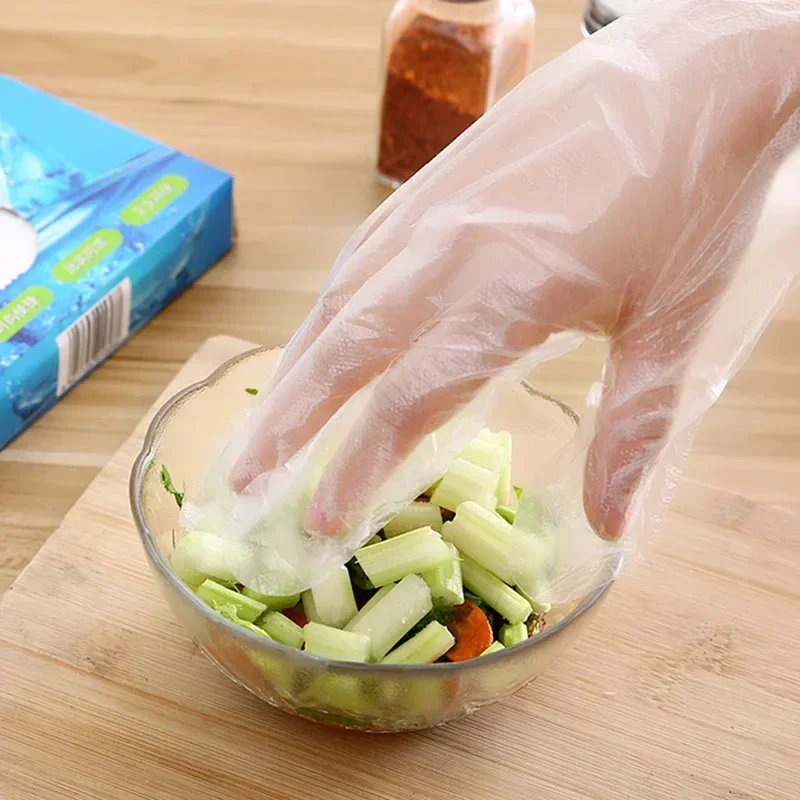 Plastic Large Disposable Polyethylene Clear Gloves 100/200 Pcs for Food Dealing Cooking Cleaning Kitchen Restaurant BBQ Accessory disposable gloves disposable nitrile gloves vinyl disposable gloves disposable plastic gloves