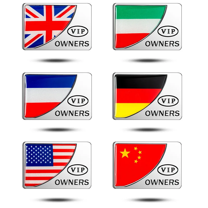

Foreign trade patriotic labeling national flag metal car stickers car accessories 3D scratch cover car stickers side labels.