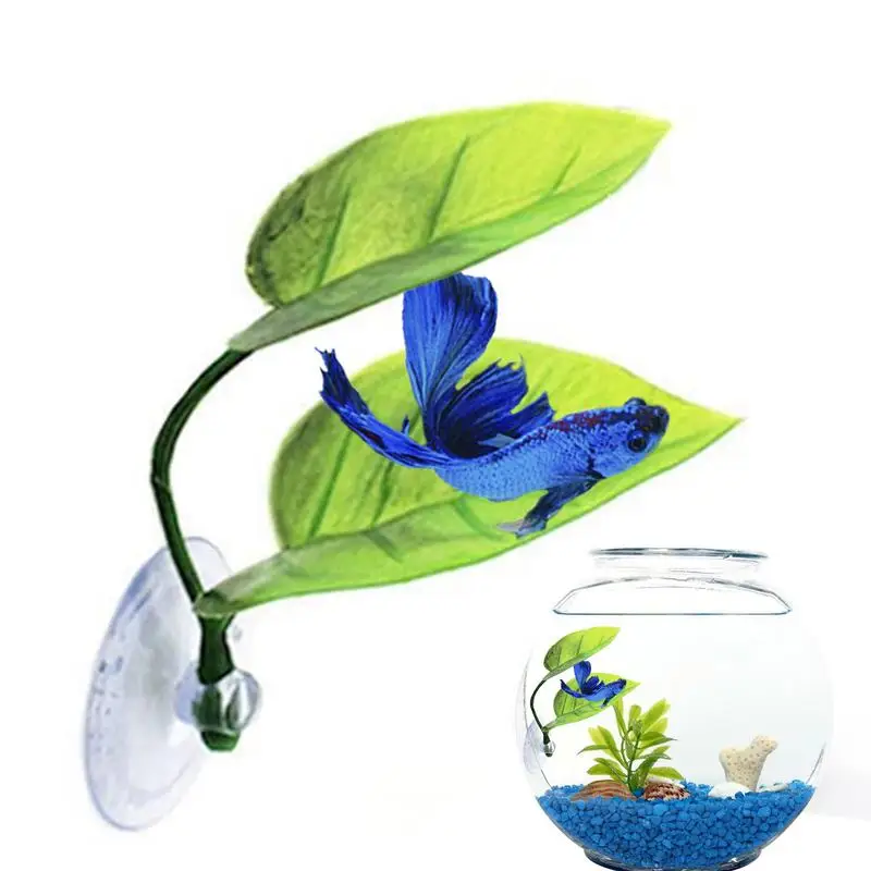 Aquatic Plants Beta Leaf Bed Fish Resting Leaf Betta Hammock Tank Decorations Accessories