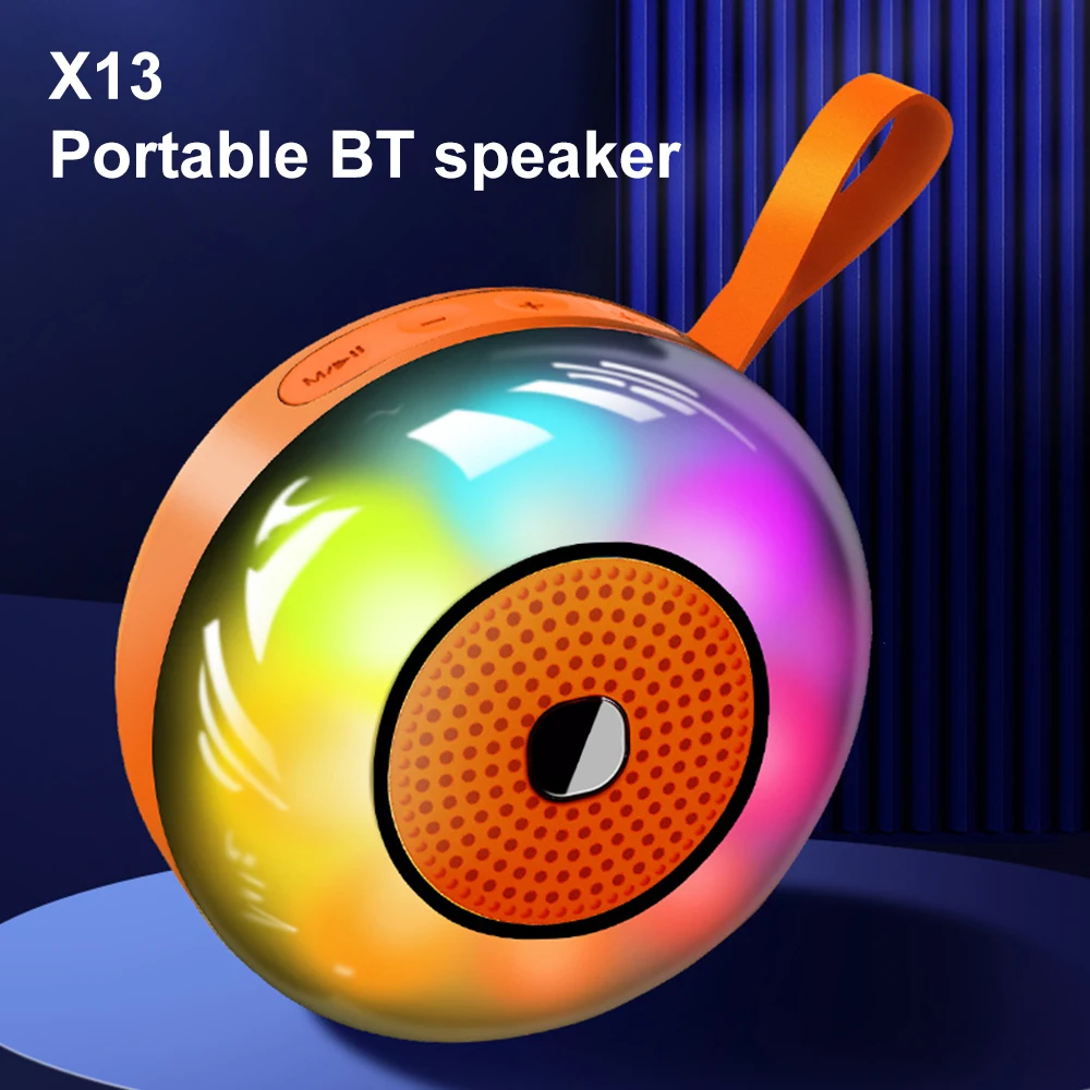 Bluetooth 5.3 Speaker Mini Speaker Portable Magnetic WIth 7 Colors RGB Light supports TF/USB/FM/Bluetooth/AUX