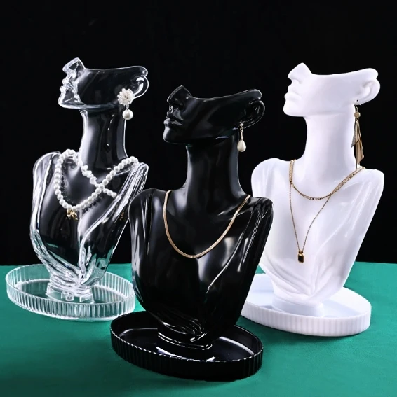 Portrait Neck Necklace Window display rack jewelry earrings Plastic Mannequin display rack jewelry pendant necklace neck model