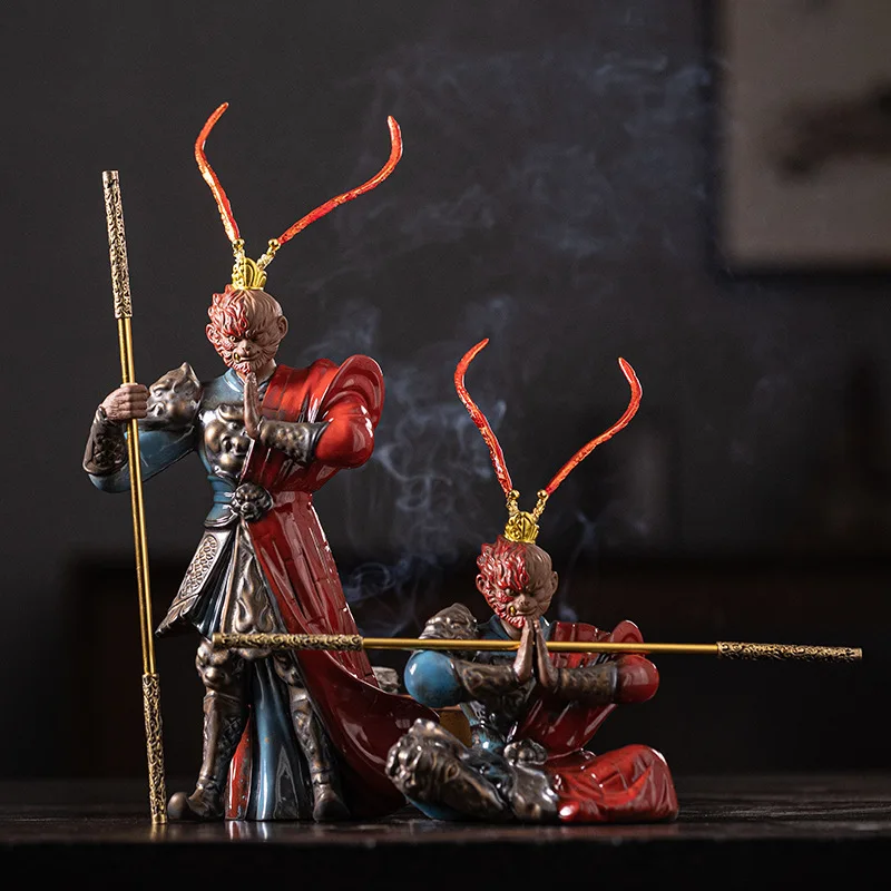 0019 Handmade Devil or Angel Monkey King Ceramic Ornaments Living Room Bedroom Desktop Decorations Creative Gifts Souvenirs