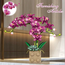 Building Block Flower Orchid Series Bonsai Girl Flowers Adult Arrangement Assembly Toys For Gifts