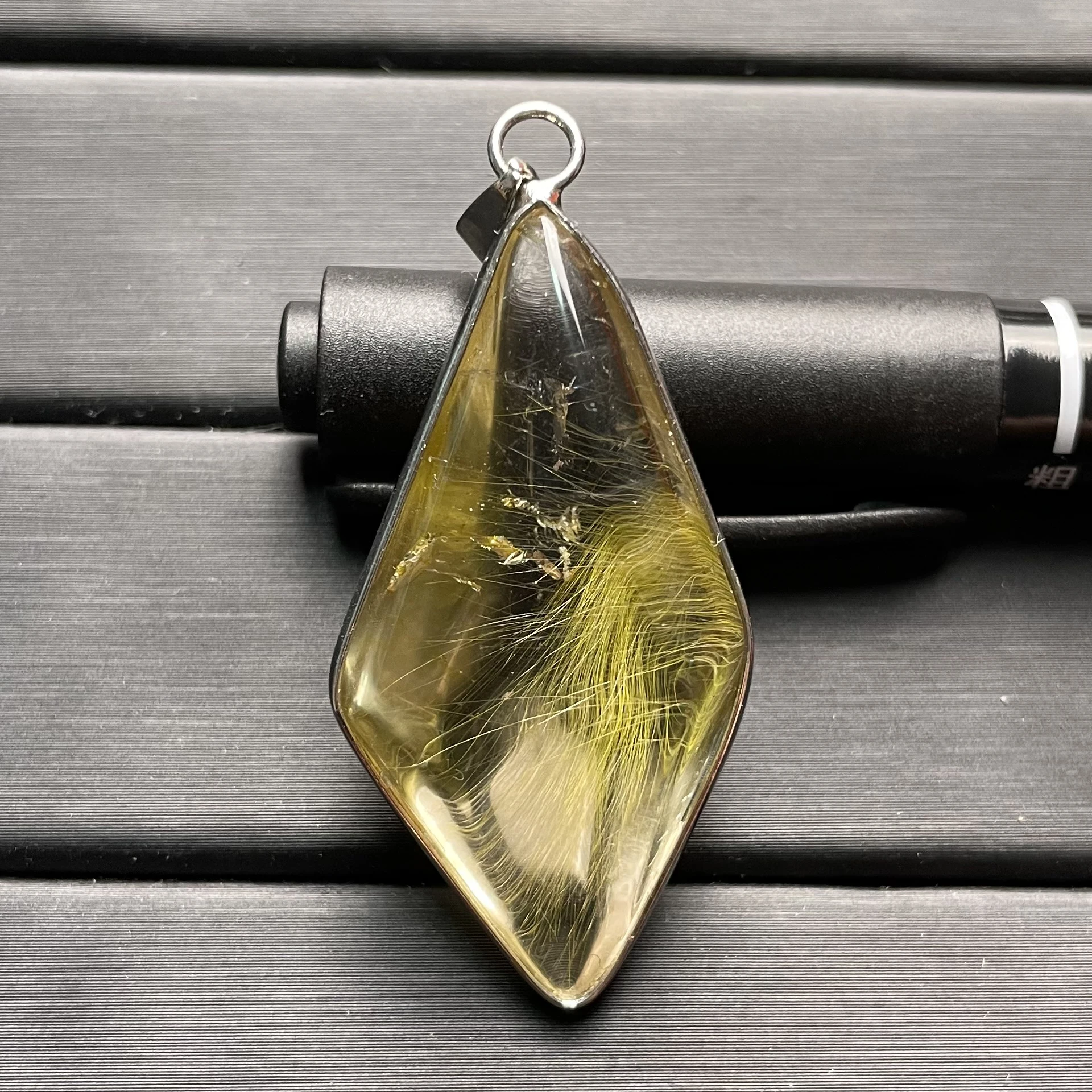 Natural Stone Green Phantom Crystal Pendant Quartz Rutilated Jewellery Decoration Polished Rock Healing 4