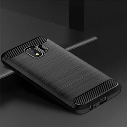 Premium Shockproof Carbon Silicone TPU Bumper Phone Case for Silicon (Black)