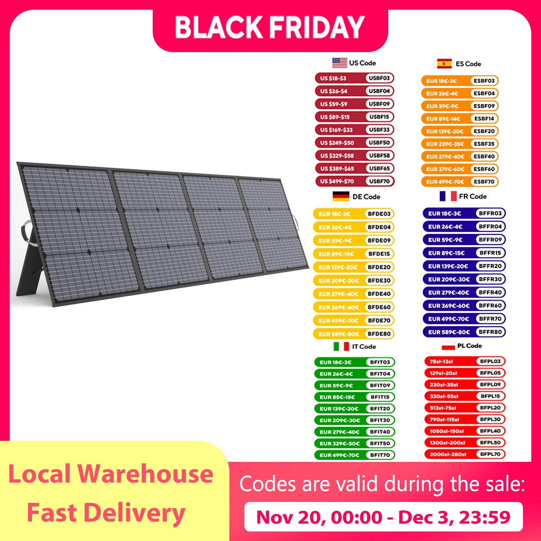 MHPOWOS Tragbares Solar-Ladegerät, 40 V, 220 W, faltbares Solarpanel-Set für Jackery Bluetti Ecoflow-Kraftstationen, Wohnmobil, Camping, Terrasse