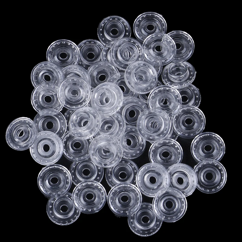 50Pcs Plastic Snaps Fasteners Press Studs Size T5 Caps Button For Clothes Clips Garment Accessories Clear KAM Resin Snap Buttons