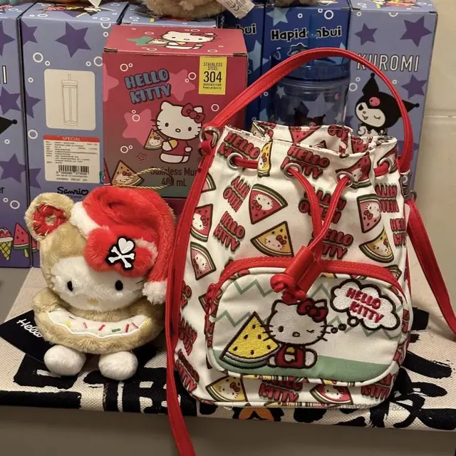 Sanrio Hello Kitty Summer Watermelon Pattern Storage Bag Japanese