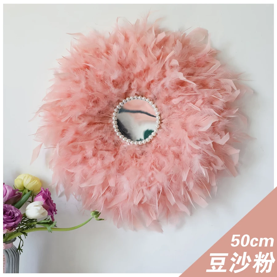 40/50cm Nordic Style Feather Wall Decor DIY Hand-woven Living Room Decor Porch Bedside Luxury Wall Hanging Decoration Home 4