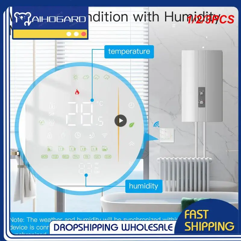 

1/2/3PCS Thermostat WiFi Wireless Room Temperature Controller of Water/Electric Floor Heating Gas Boiler Humidity Tuya Work with