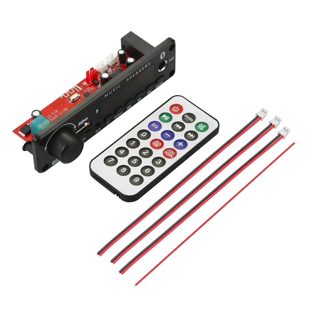 DC 6-18V Bluetooth 5.0 디지털 증폭기 모듈 오디오 디코더 보드 2.0 채널 스테레오 25W * 2 홈 가라오케 제어 모듈