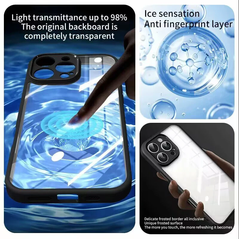 Matte Acrylic Clear Hard Cover Armor Shockproof Case
