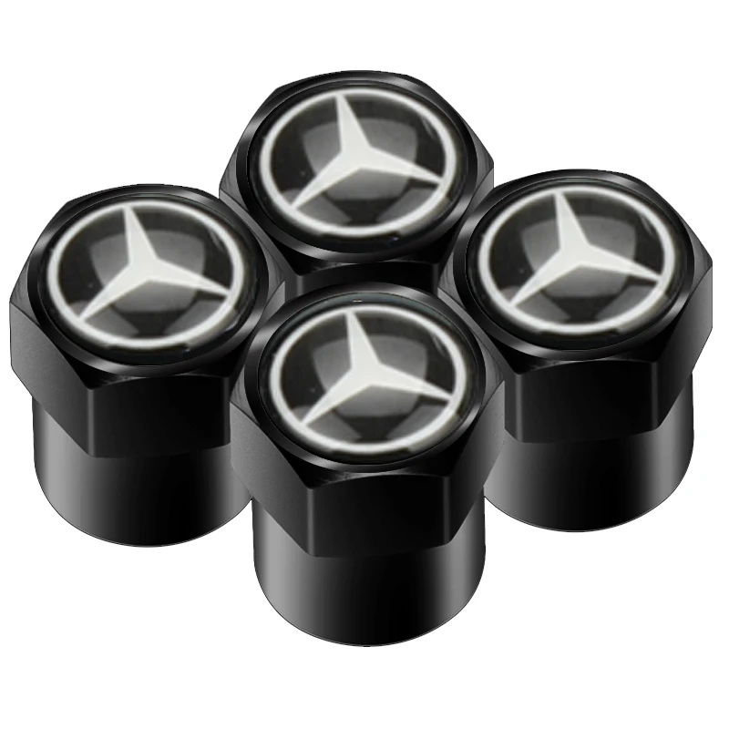Luxury Car Tire Valve Caps with Emblem - Premium Metal Stickers for Enhanced Interior Aesthetics