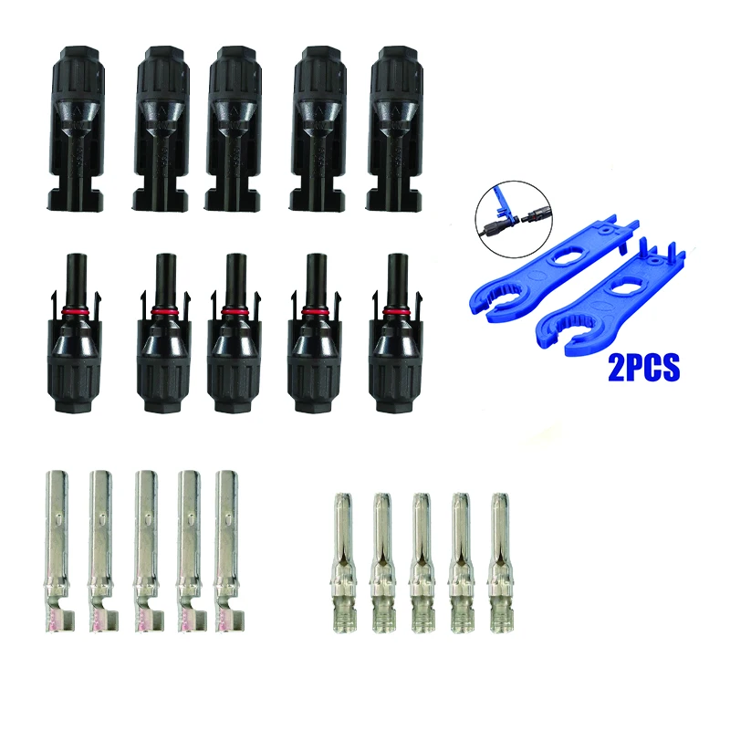 Solar Connector Kit: 5 Pairs with Spanner - Waterproof