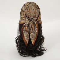 Bohemian Style Print Luxury Brand Silk Square Scarf Women Satin Shawls Neckerchief Wrap Scarves Bandana Hair Hjiab Floral - Image 3