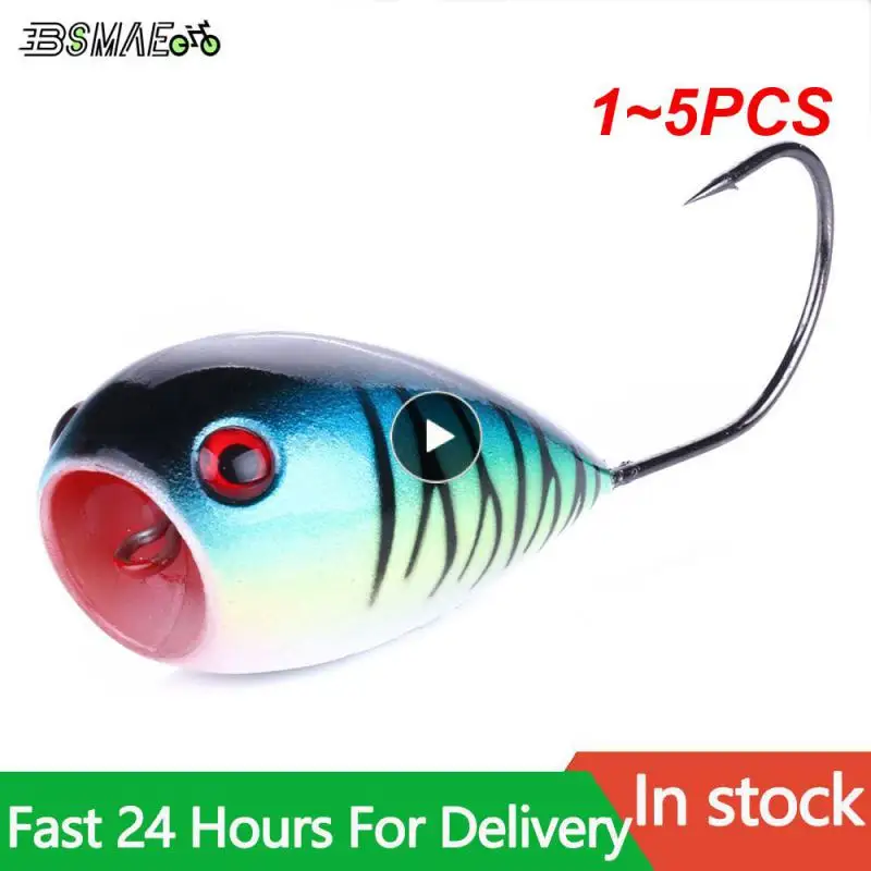 

1~5PCS Popper Fishing Bait 8cm/13g Fishing Lure Croatian Egg Big Mouth Single Hook Fake Bait Outdoor Fishing Gear Artificial