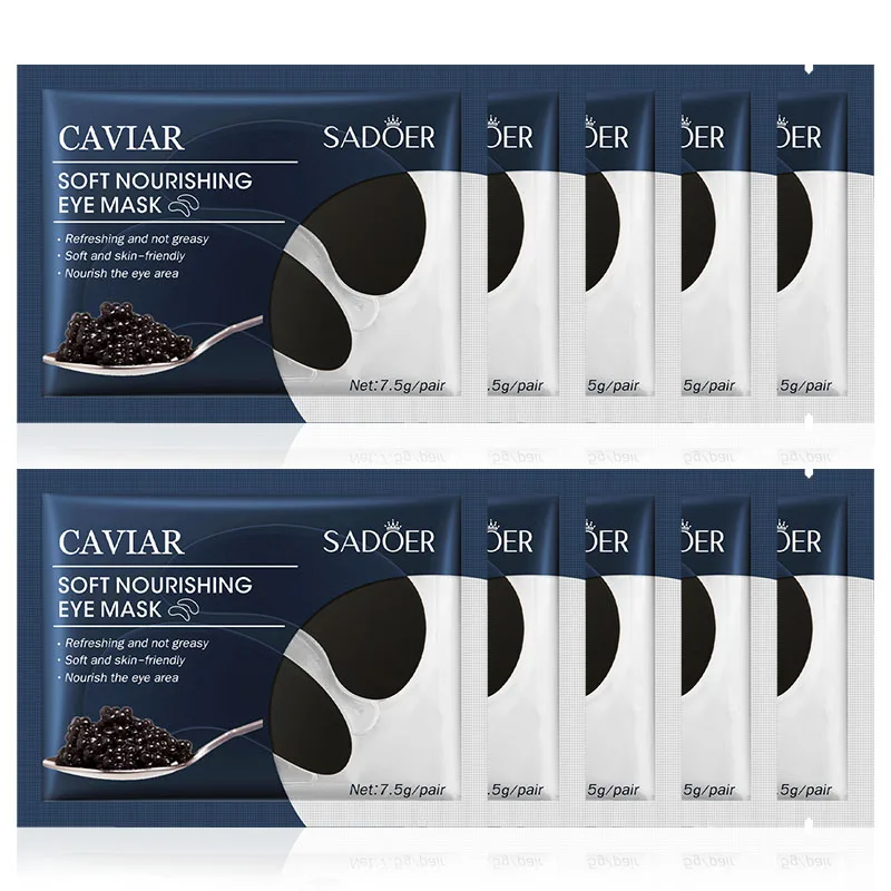 5/10 Pairs SADOER Caviar Eye Mask Anti Dark Circles Removal Eyes Bags Moisturizing Hydrating Firming Patches Skin Care
