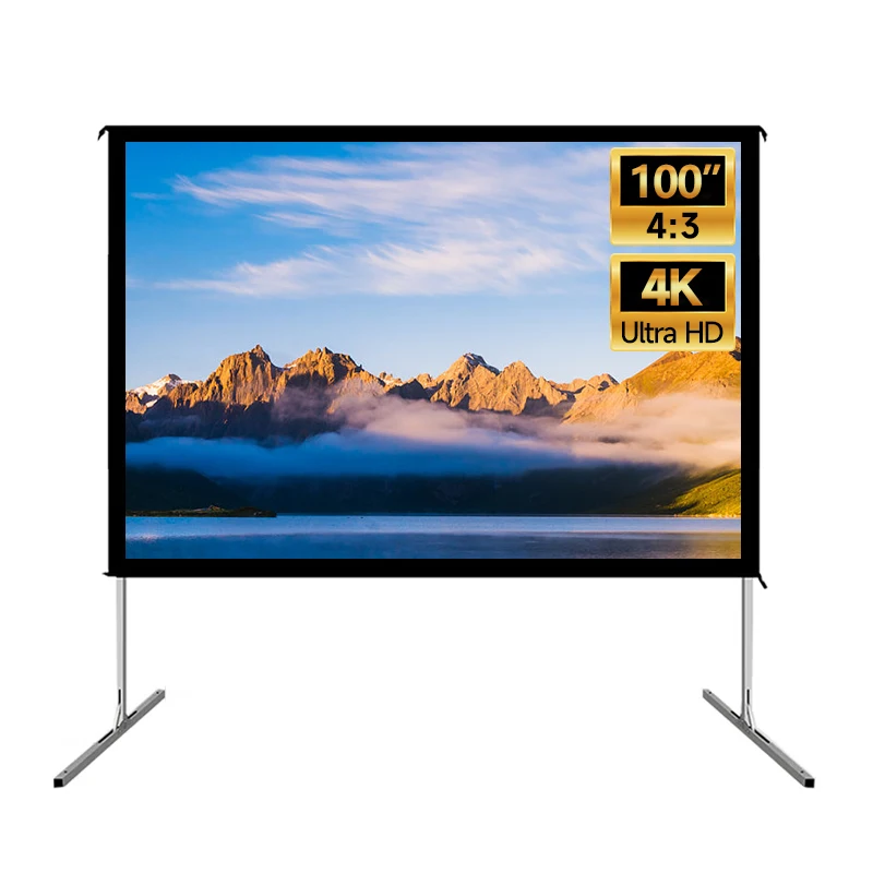 100 Inch Foldable Projector Screen 4:3 Nano Soft Fabric Portable Projector Screen 60 300 inch simple movie screen canvas fabric projection curtain foldable 16 9 4 3 for led dlp porjector