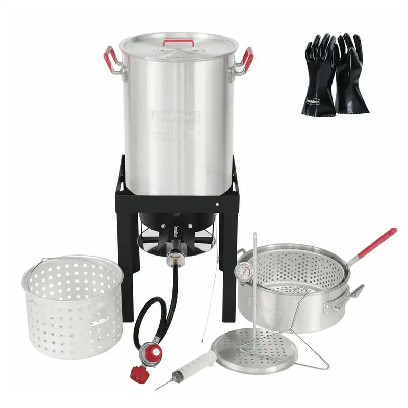 

, TFK-TG-3001,30 Qt. Turkey and 10 Qt. Fish Fryer Boiler Steamer Kit with High Heat-Resistant Gloves
