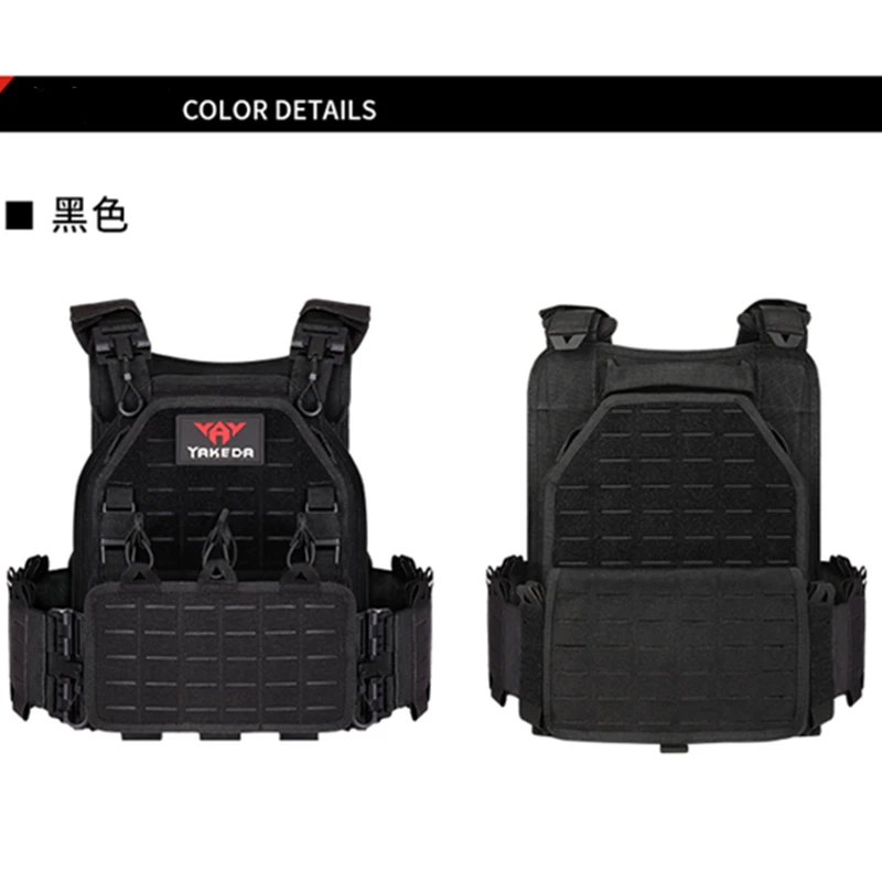YAKEDA 6094 전투 조끼, 야외 사냥 보호 어깨, 조절식 에어소프트 플레이트 캐리어, 1000D 야외 전술 조끼
