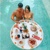 Swimming Pool Floating Breakfast Tray Water Rattan Basket Wedding Photography Photo Props Tray For Decorationins Net Red 1