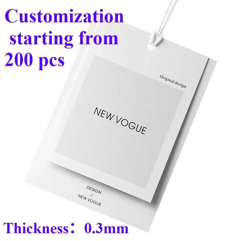 200개, 400개 맞춤 제작 빈티지 종이 행택 의류 가격 사이즈 행택 나무 종이 로고 인쇄 재활용 판지