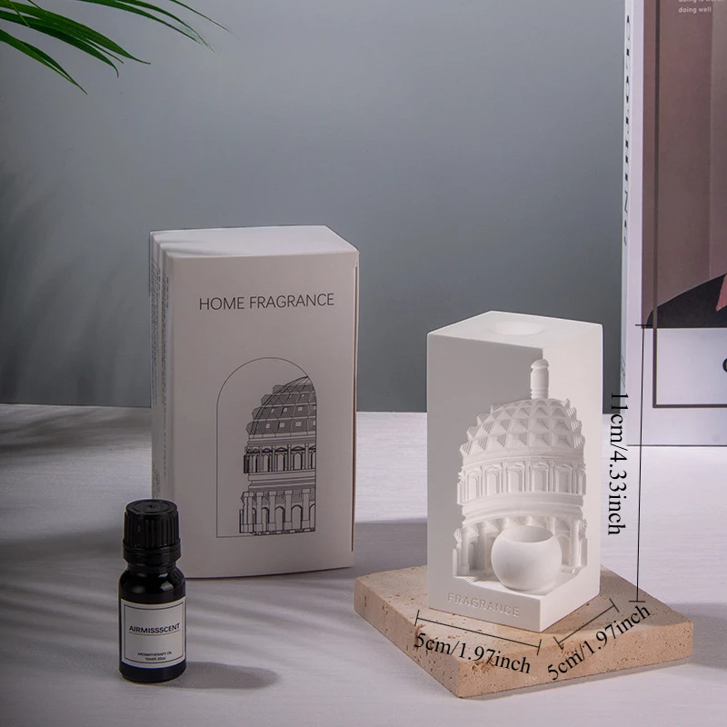 Nordic Roman Architectural Aroma Diffuser Stone with 10ml Essential Oil,High-end Scented Ornament, Aroma Diffuser Stone.