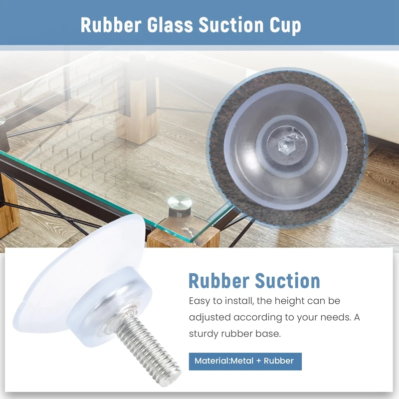 10 Pcs Rubber Strong Suction Cup Replacements For Glass Table Tops With M6 Screw