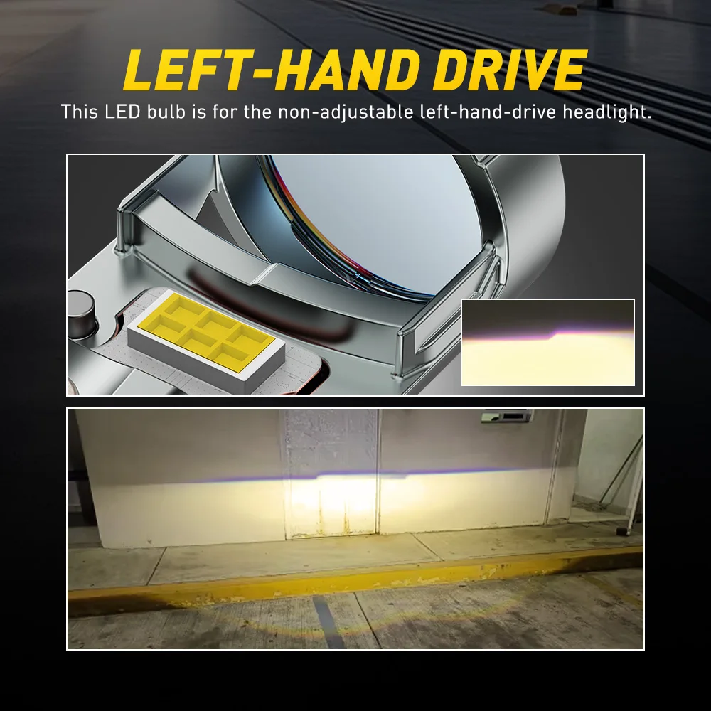 AUXITO 2개입 4300K 110W H7 LED 헤드라이트 캔버스 H7 LED 프로젝터 렌즈 램프 6500K 자동차 헤드램프 키트 12V 터보 라이트 전구