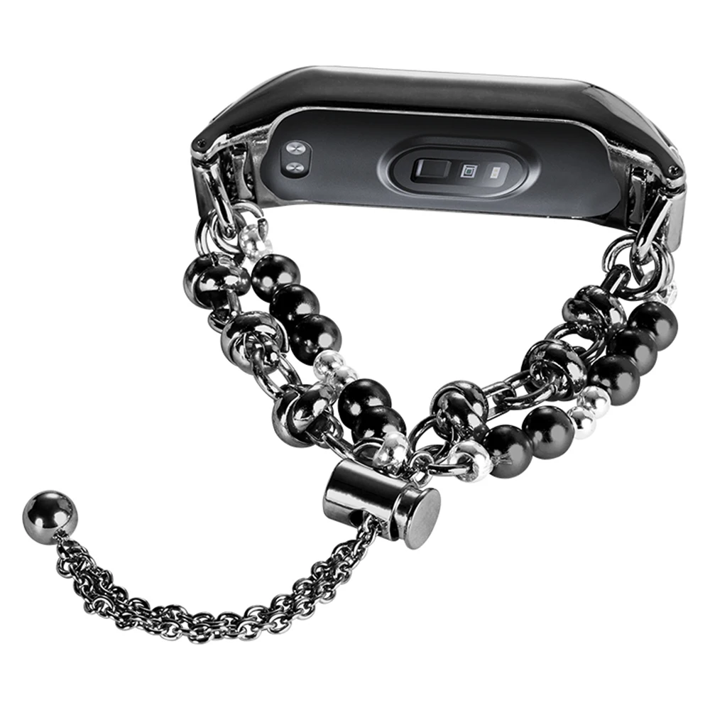 Elegant Blue Alloy Chain Wristband Bracelet - Metal Smart Band Accessory
