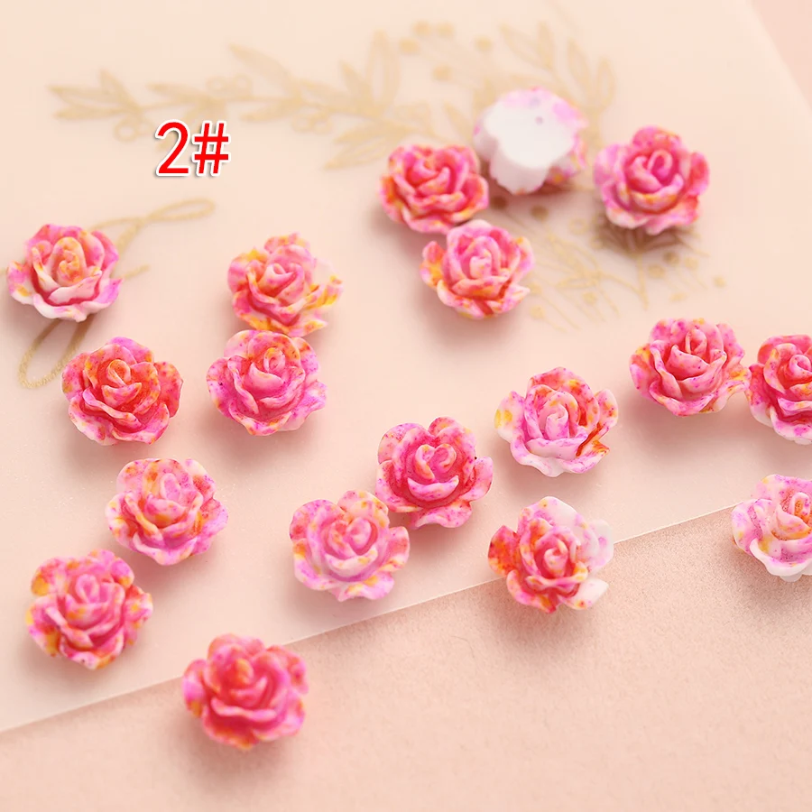 Set of 100 Miniature Resin Rose Flatback Cabochons for Crafting and Decoration