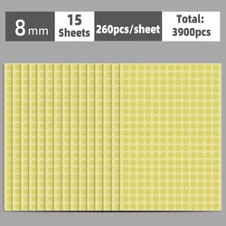 Colorful Multi-Size Self-Adhesive Dot Label Stickers - 15 Sheets for Versatile Organization and Decoration (Gold)