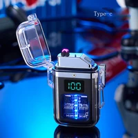 New Upgrade Transparent Shell Double Arc Windproof Waterproof Lighter USB Electronic Rechargeable Cigarette Lighter 1