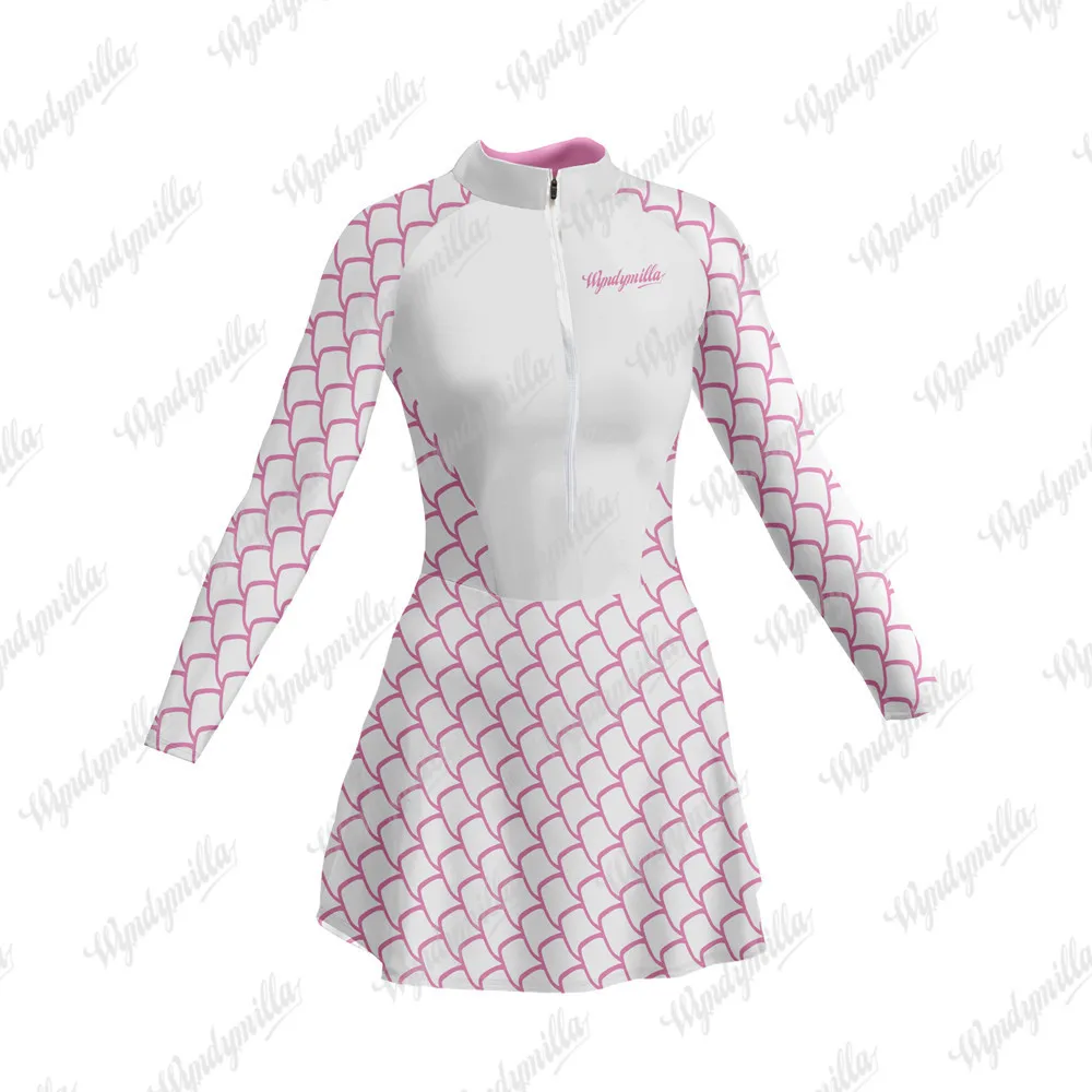 Vestidinho Saia Donna Manica Lunga Triathlon Ciclismo Jersey Gonna Little Dress Skinsuit Maillot Saia Mtb Riding Gonna Ciclismo