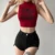 Summer Tank Top Women Y2k Clothing Fashion Crop Top High Neck Red Printing Sleeveless Sexy Streetwear Girls' Short Tops