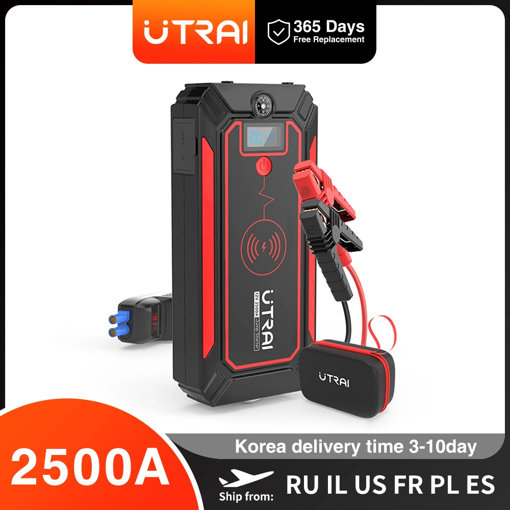 Utrai Car Jump Starter with Wireless Charger Power Bank For 12V Emergency Battery Starting Boost to JumpStart Vehicles
