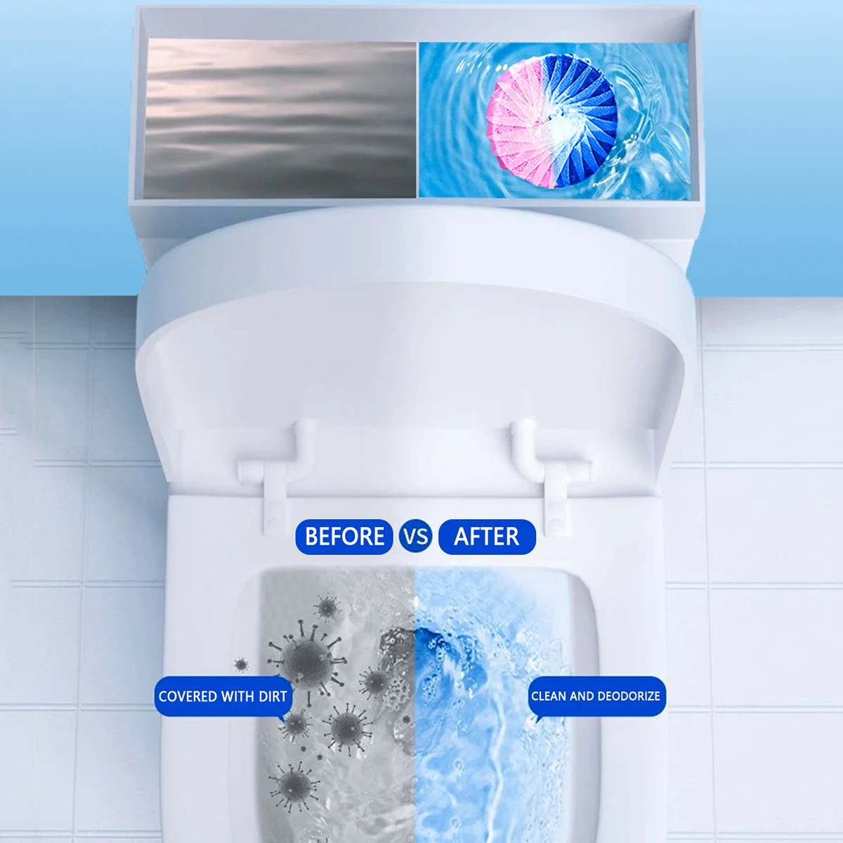 Automatic Toilet Cleaner Tablets Continuous Release Technology Long-Lasting Freshness