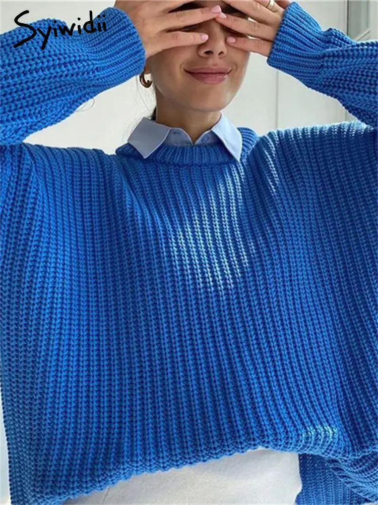 Syiwidii Vintage Sweater Womens Fall Winter Sweaters Long Sleeve