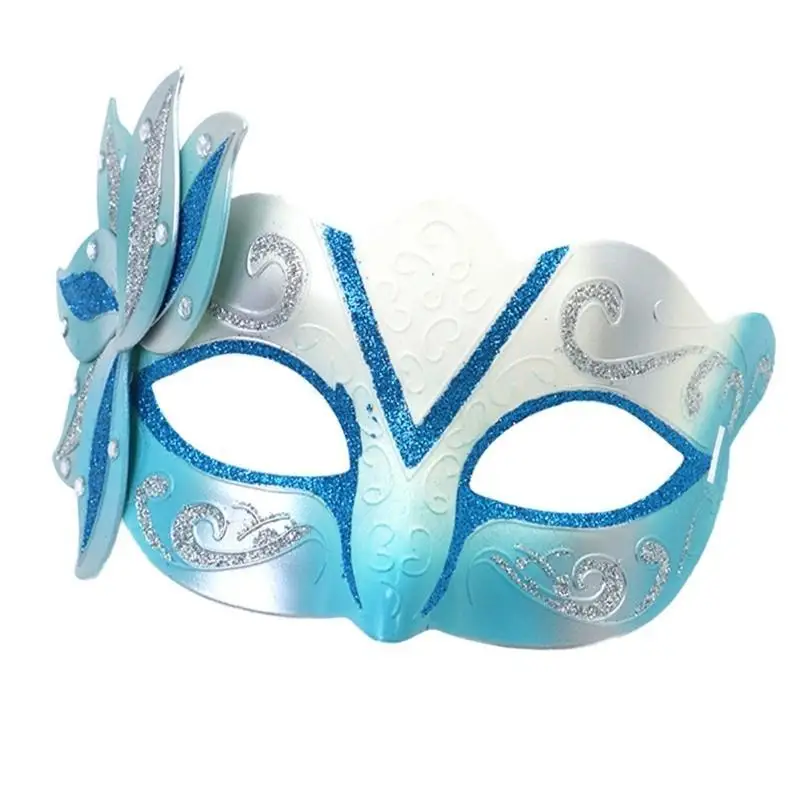 Détail du filtre et des cartouches du demi masque rose et bleu pour fête de mascarade.