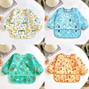 Baby Bibs Cute Colorful Cartoon Waterproof Bib Infant Eating Children Drawing Long Sleeve Apron Self Feeding Baby 0-3 Years 1