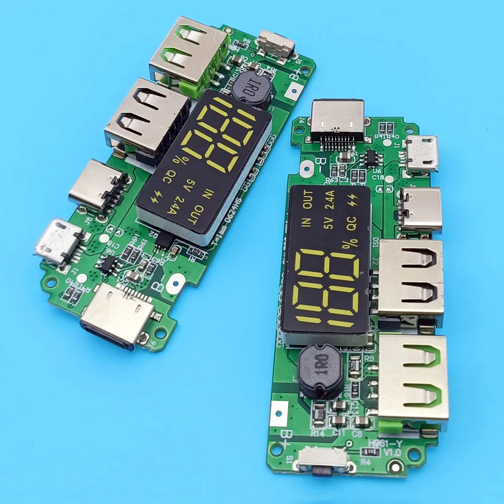 Lithium-Batterie-Ladegerät, LED, Dual-USB, 5 V, 2,4 A, Micro- oder Typ-C-USB, mobile Powerbank 18650-Lademodul