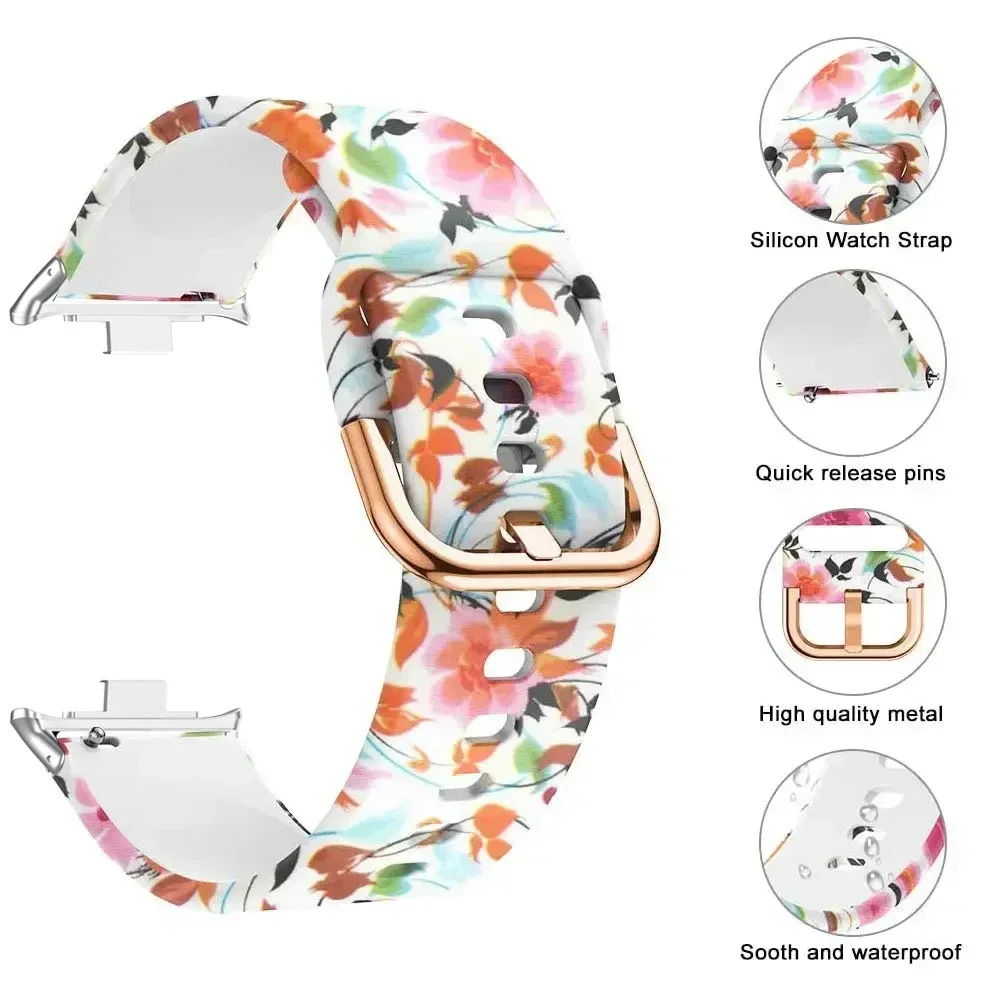 Silicone Smartwatch Replacement Wristband with Modern Print Design