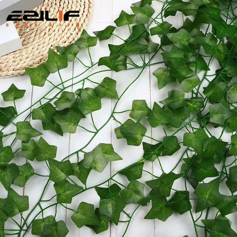 6/12pcs Artificial Hanging Plant Fake Vine Ivy Leaf Greenery Garland Garden Fence Exterior Decor